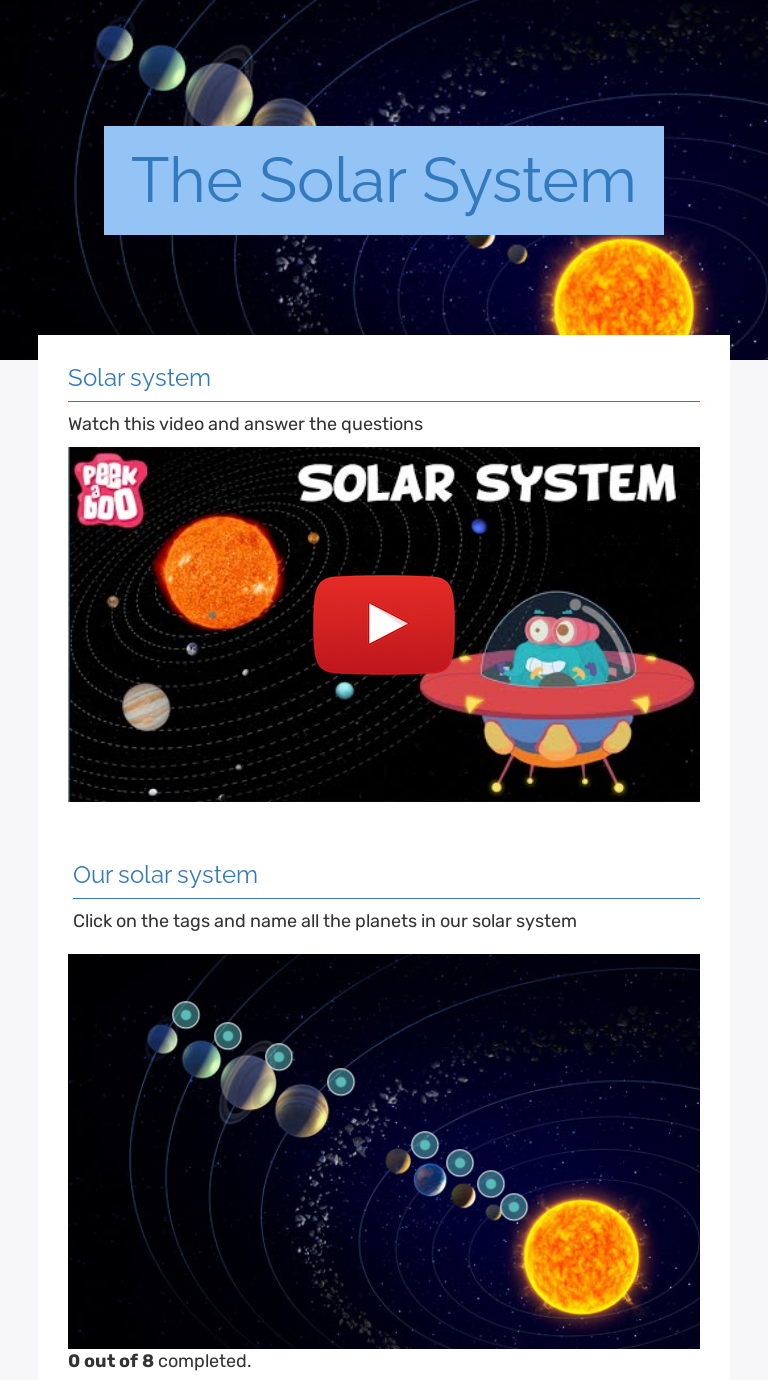the solar system interactive worksheet by nikki ralston wizer me