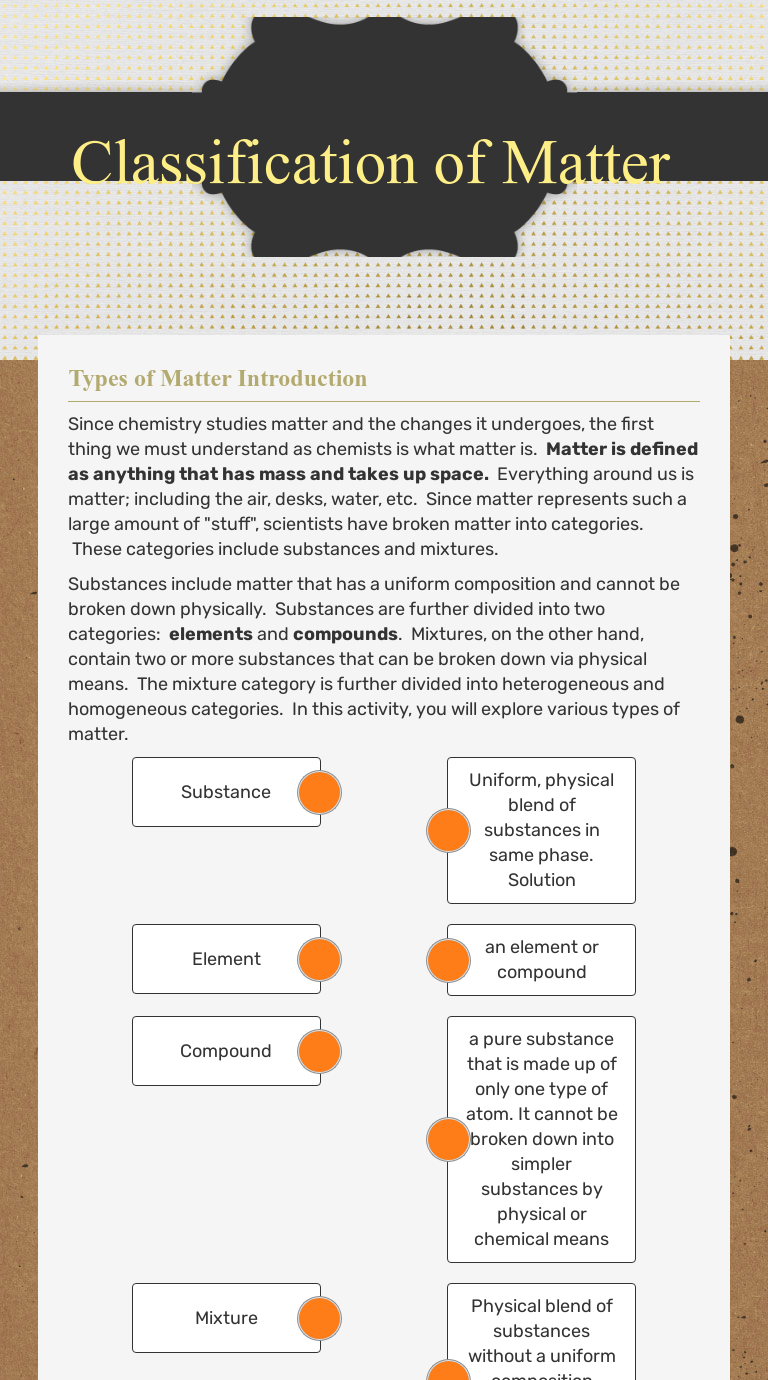 Classification of Matter | Interactive Worksheet by Rick ...