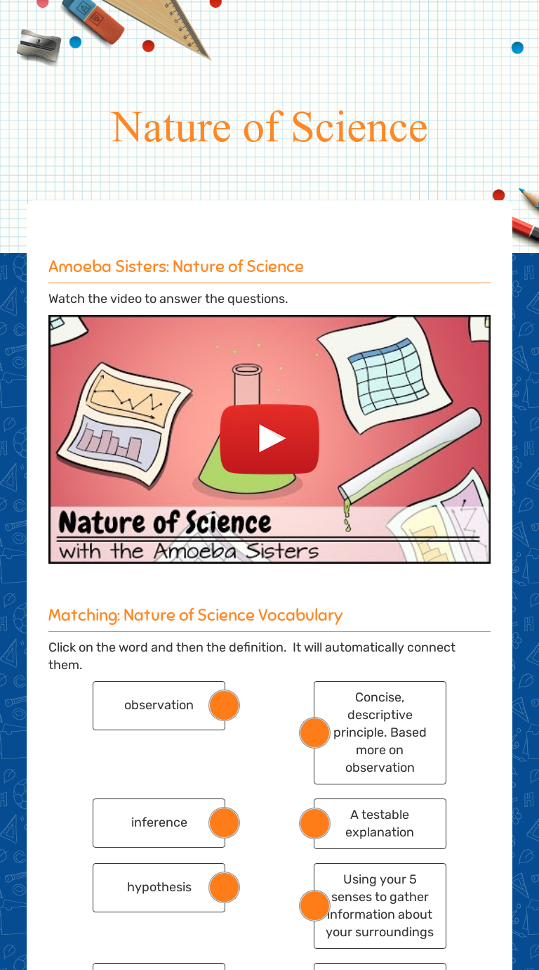 Nature of Science  Interactive Worksheet by Rebekah Sadik  Wizer.me With The Nature Of Science Worksheet