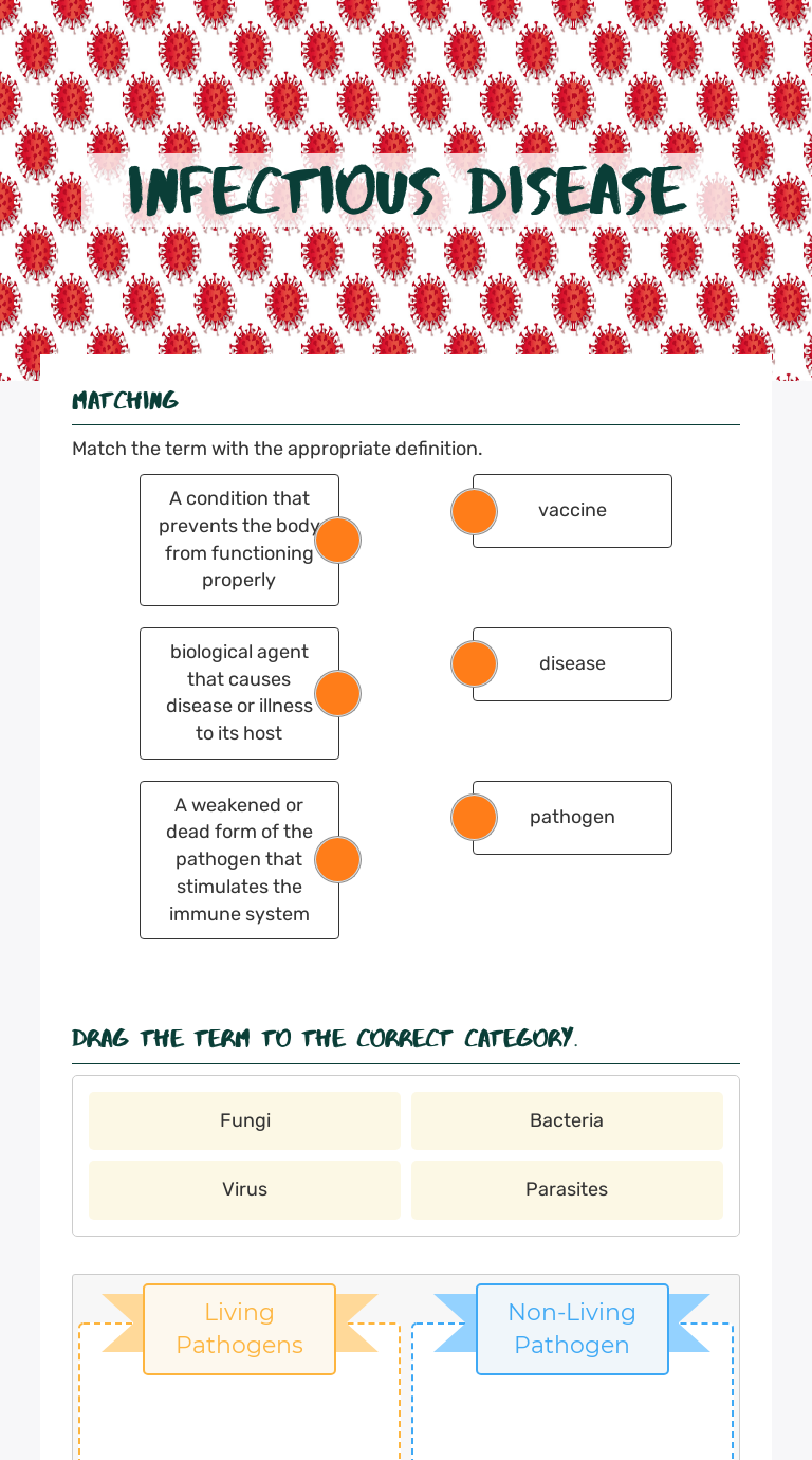 Infectious Disease | Interactive Worksheet by Danielle Johnson | Wizer.me