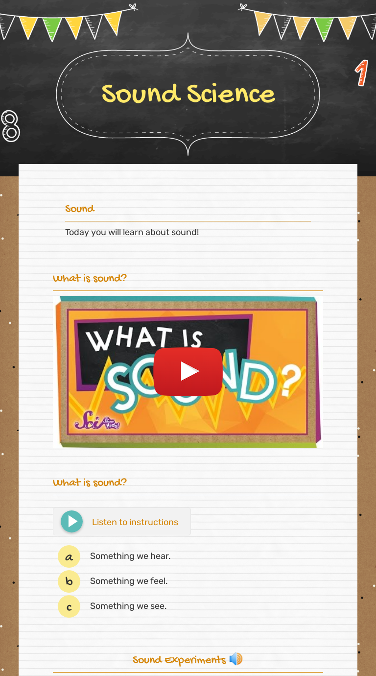 Sound Science | Interactive Worksheet by Dani Chami | Wizer.me