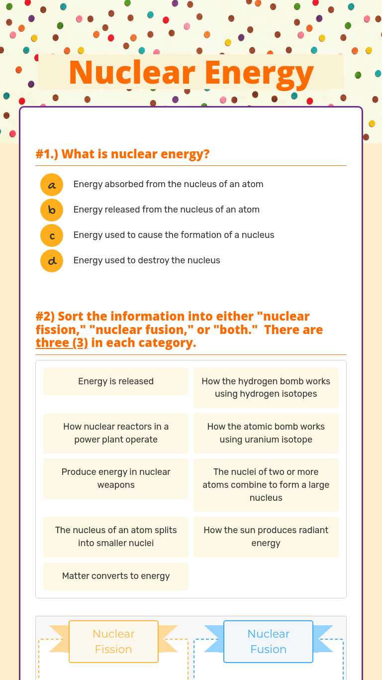 Nuclear Power Worksheet Answer Key