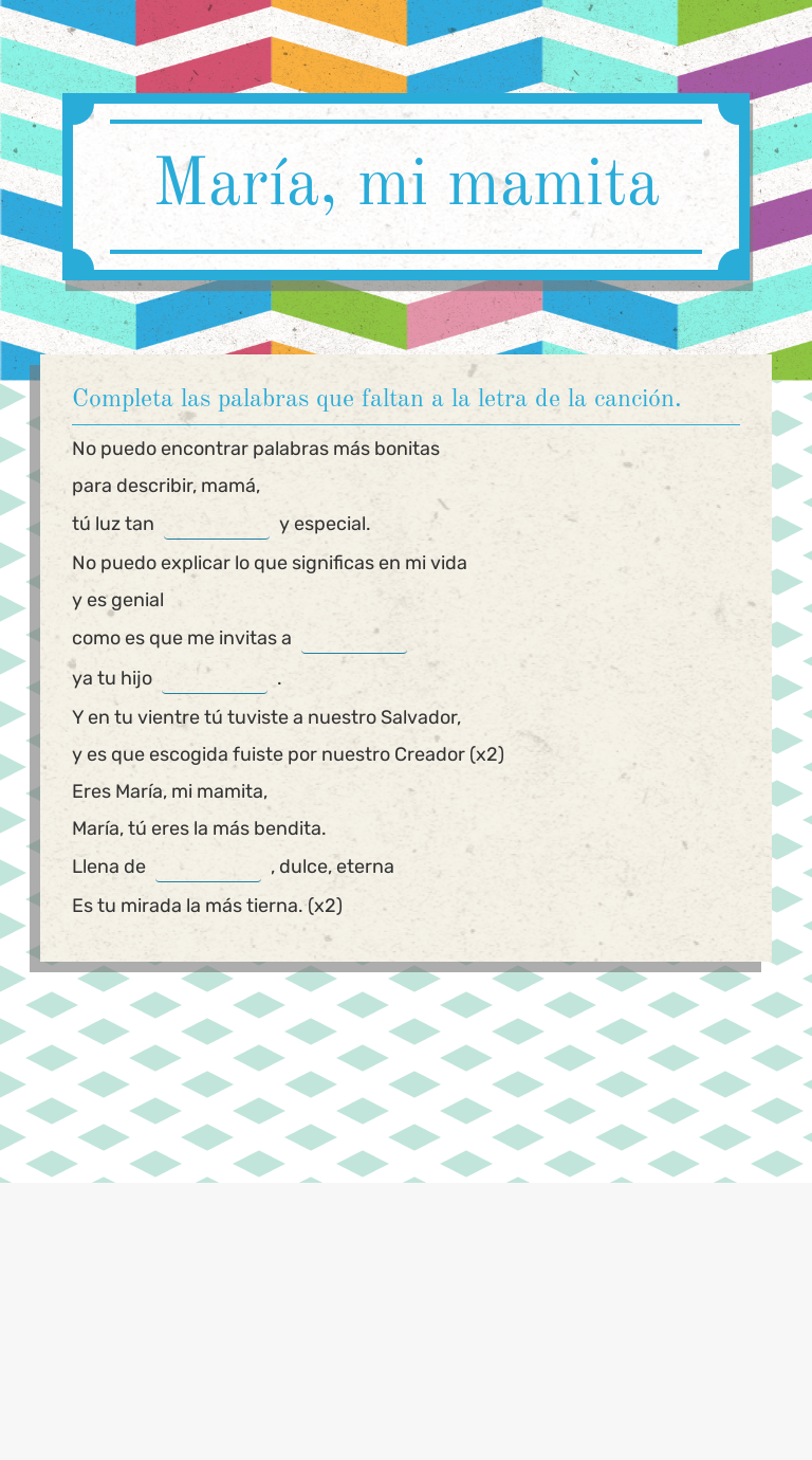 María, 
mi mamita worksheet preview image