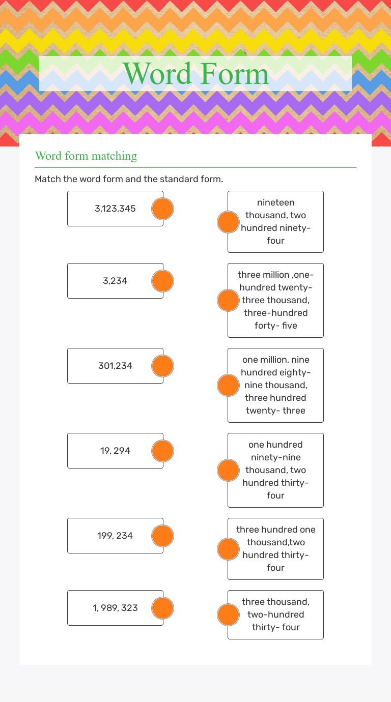 Word Form Interactive Worksheet By Jennifer Caballero Wizer Me