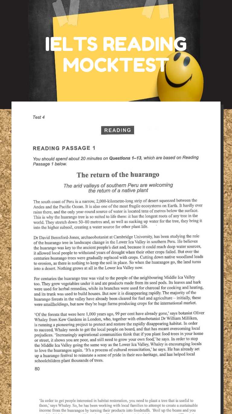 Ielts reading mock test interactive worksheet by thuong nguyen wizer me