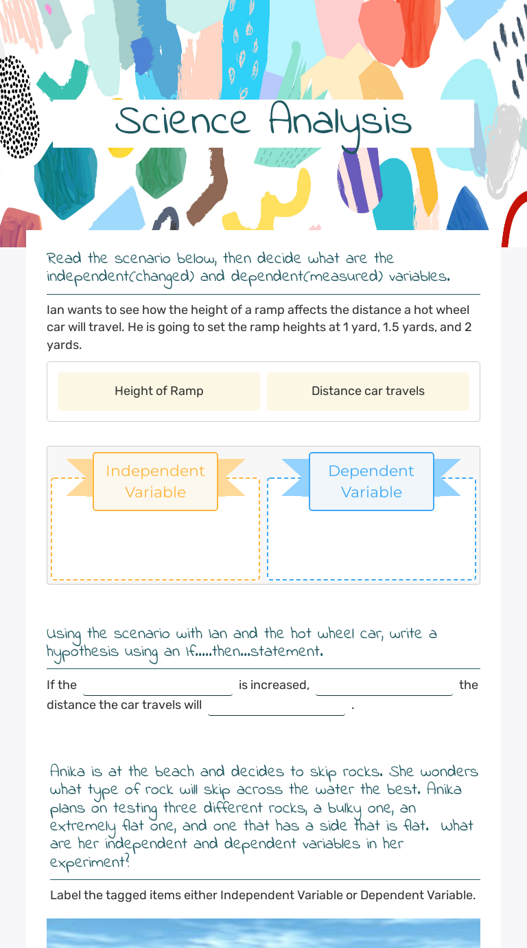 Science Analysis Grade 9 worksheet preview