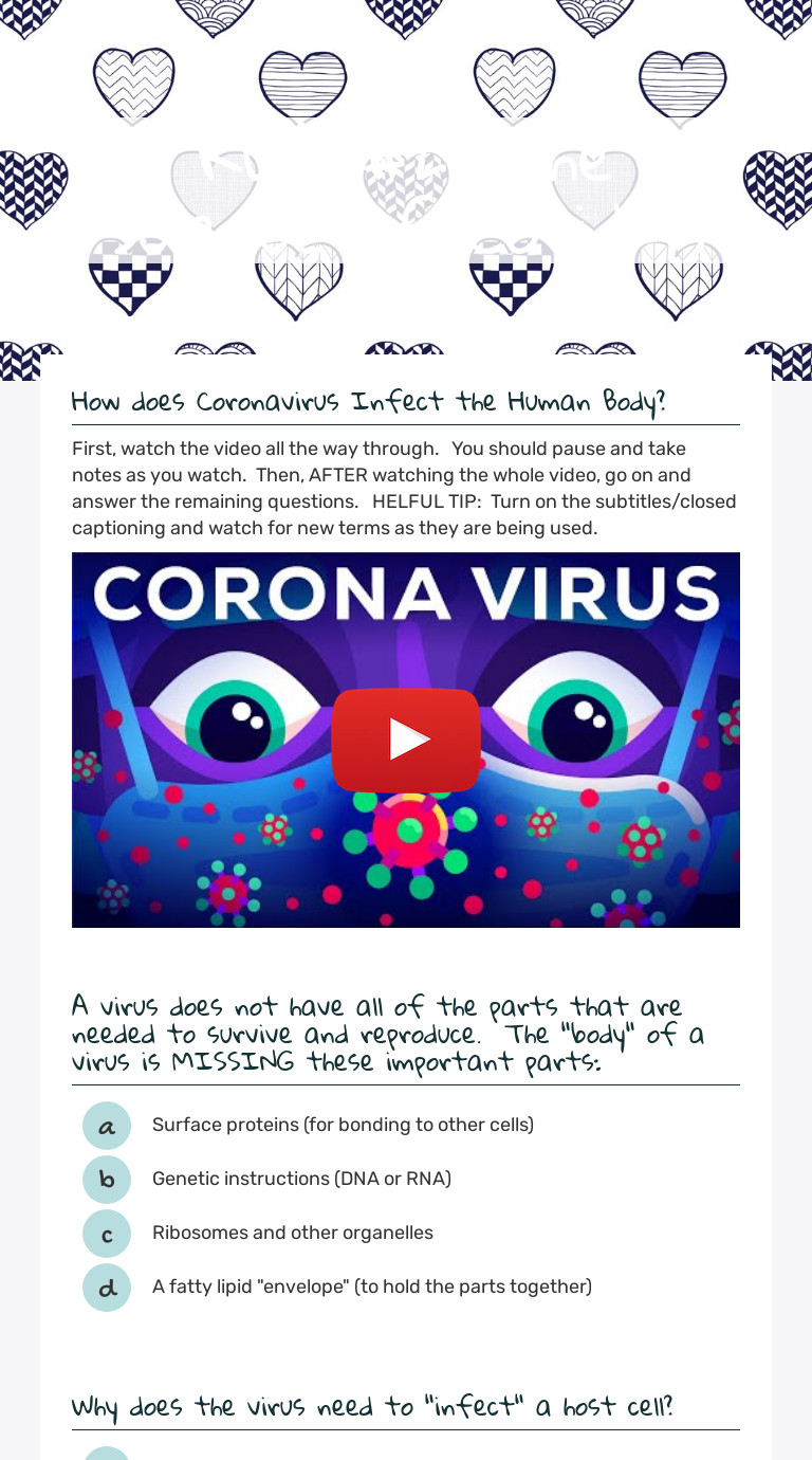 RLA 2 The Science Of Covid 19 Interactive Worksheet By Hope Stewart 