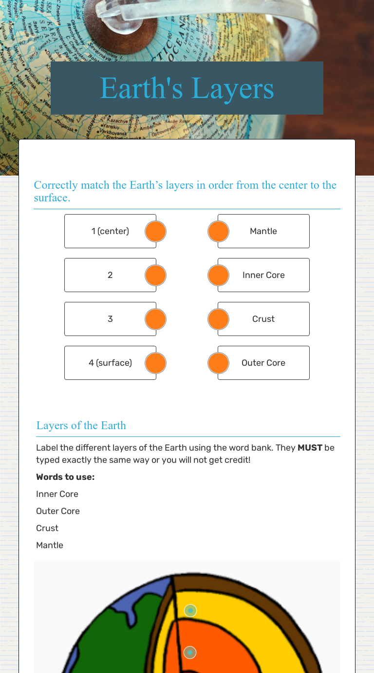 Earth S Layers Interactive Worksheet By Jennifer Pfeiff Wizer Me