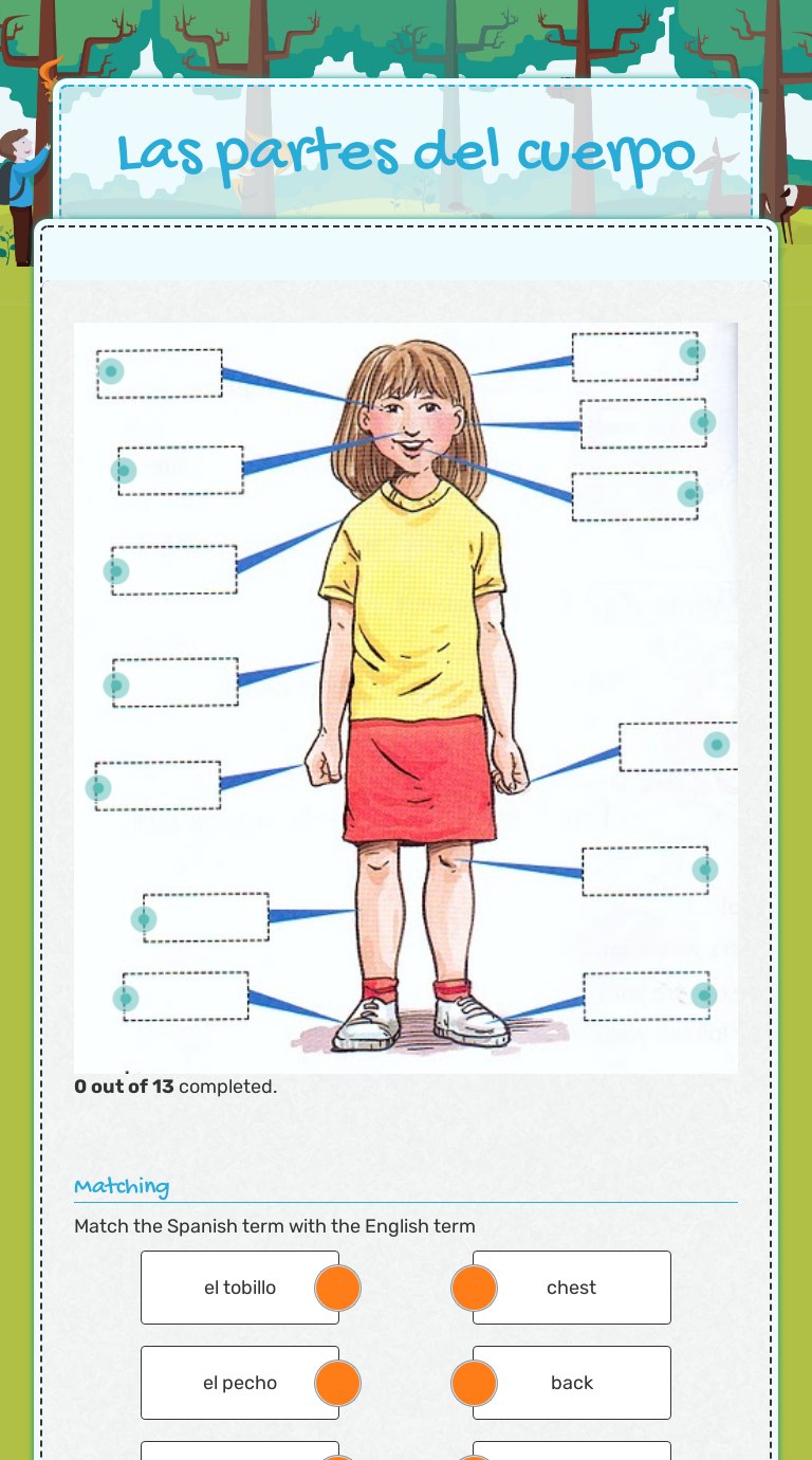 Las Partes Del Cuerpo Worksheet : Partes Del Cuerpo Spanish Students ...