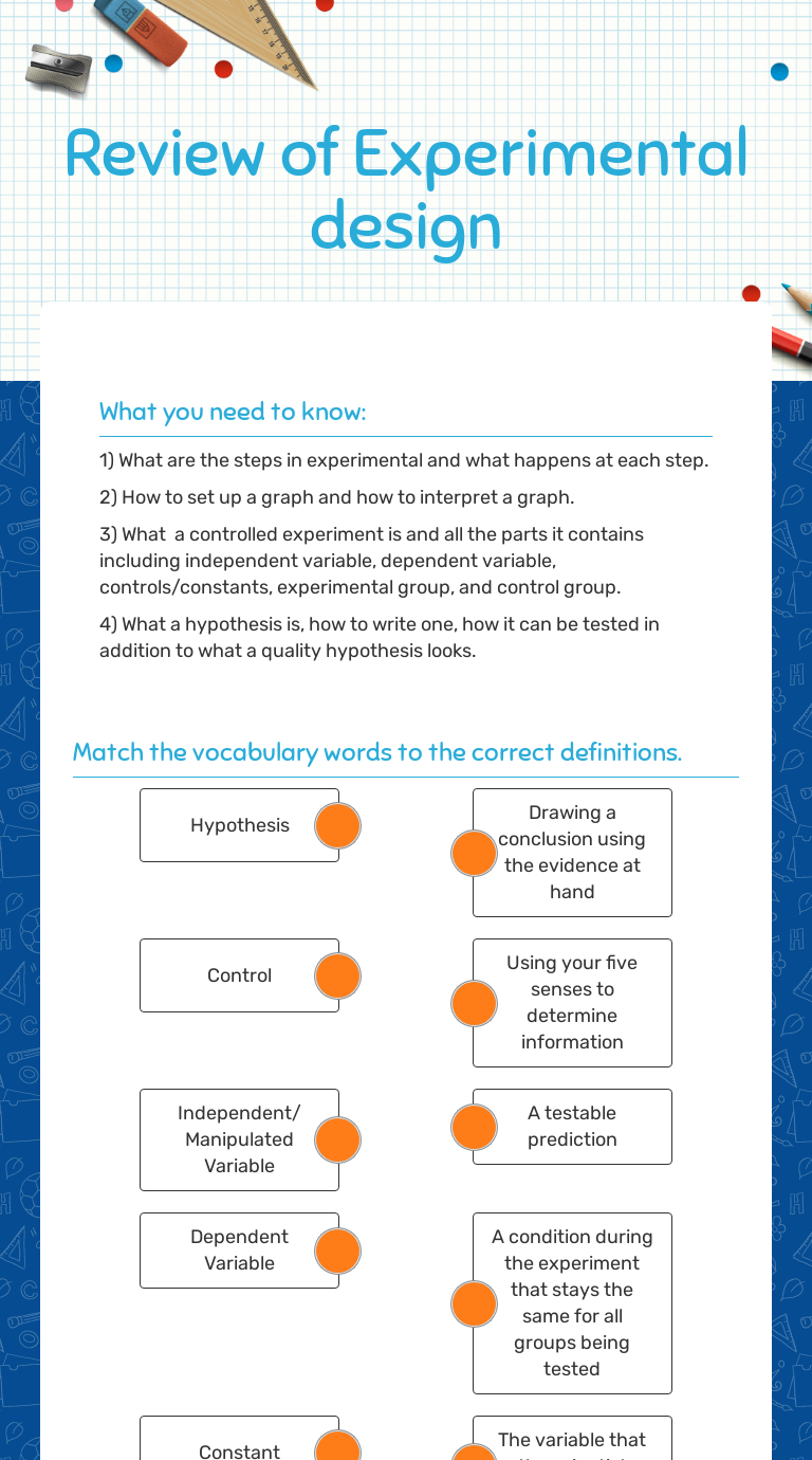 Review of Experimental design  Interactive Worksheet by Sarah Inside Experimental Design Worksheet Answers