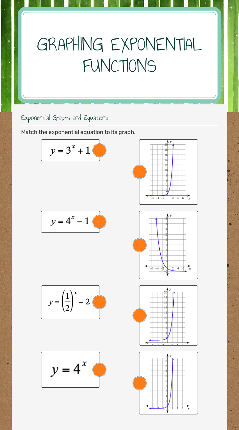 Graphing Exponential Functions Worksheet