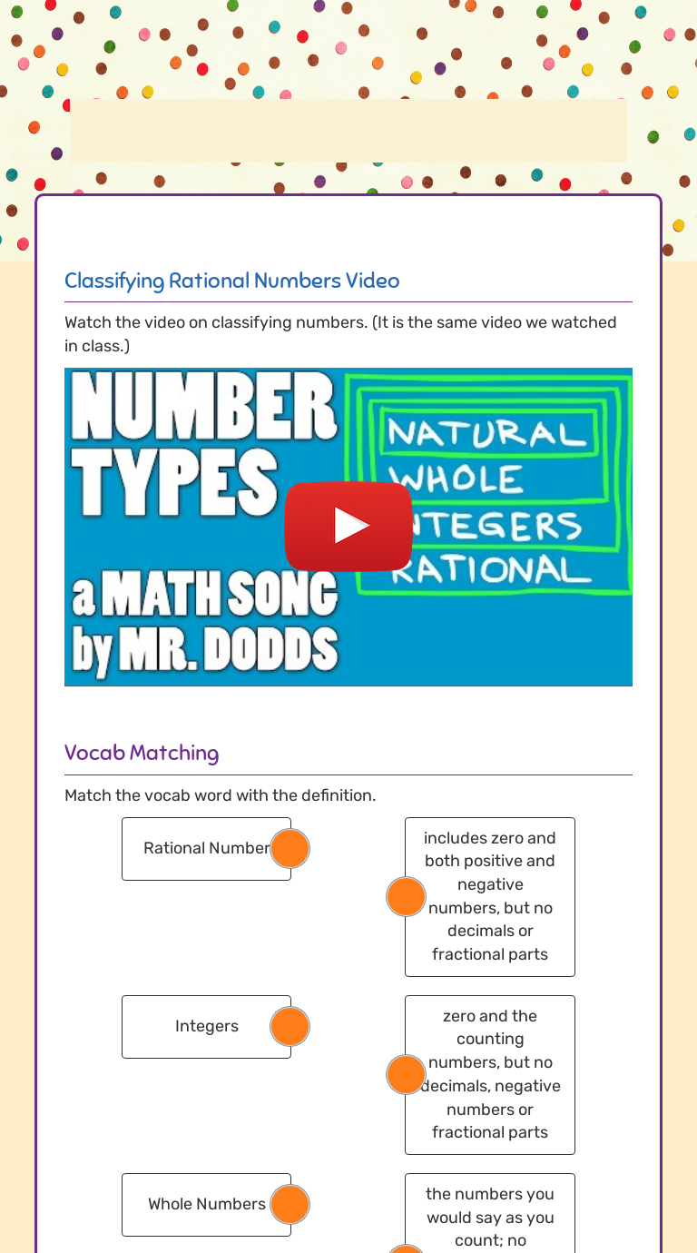 Rational Numbers Quiz 1 | Interactive Worksheet By Yolanda Rowser ...