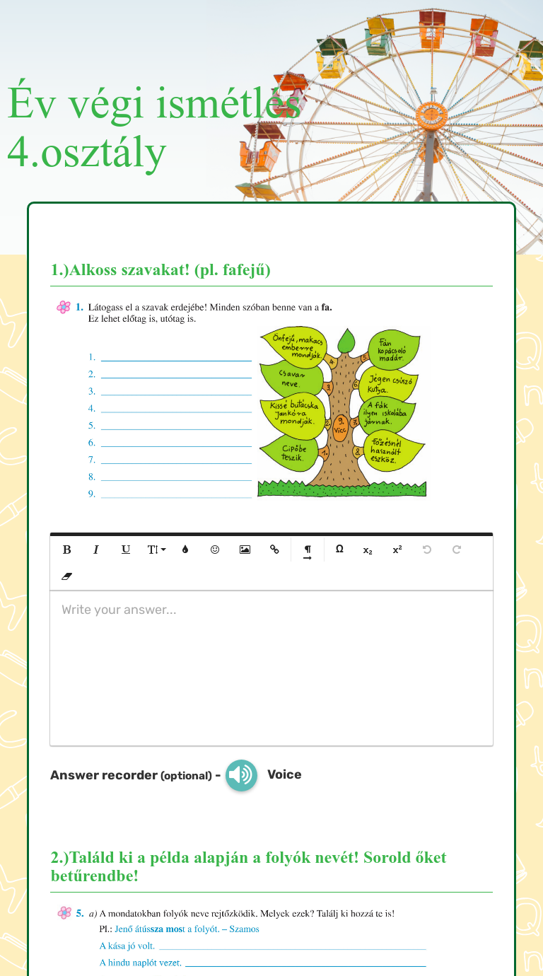 Ev Vegi Ismetles 4 Osztaly Interactive Worksheet By Maria Bek Wizer Me