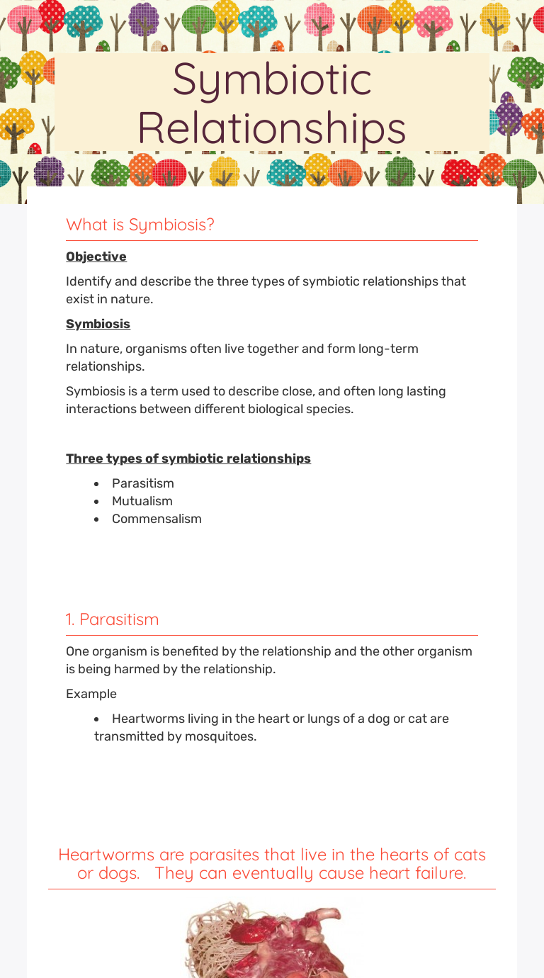 Symbiotic Relationships | Interactive Worksheet by Maura Collins | Wizer.me