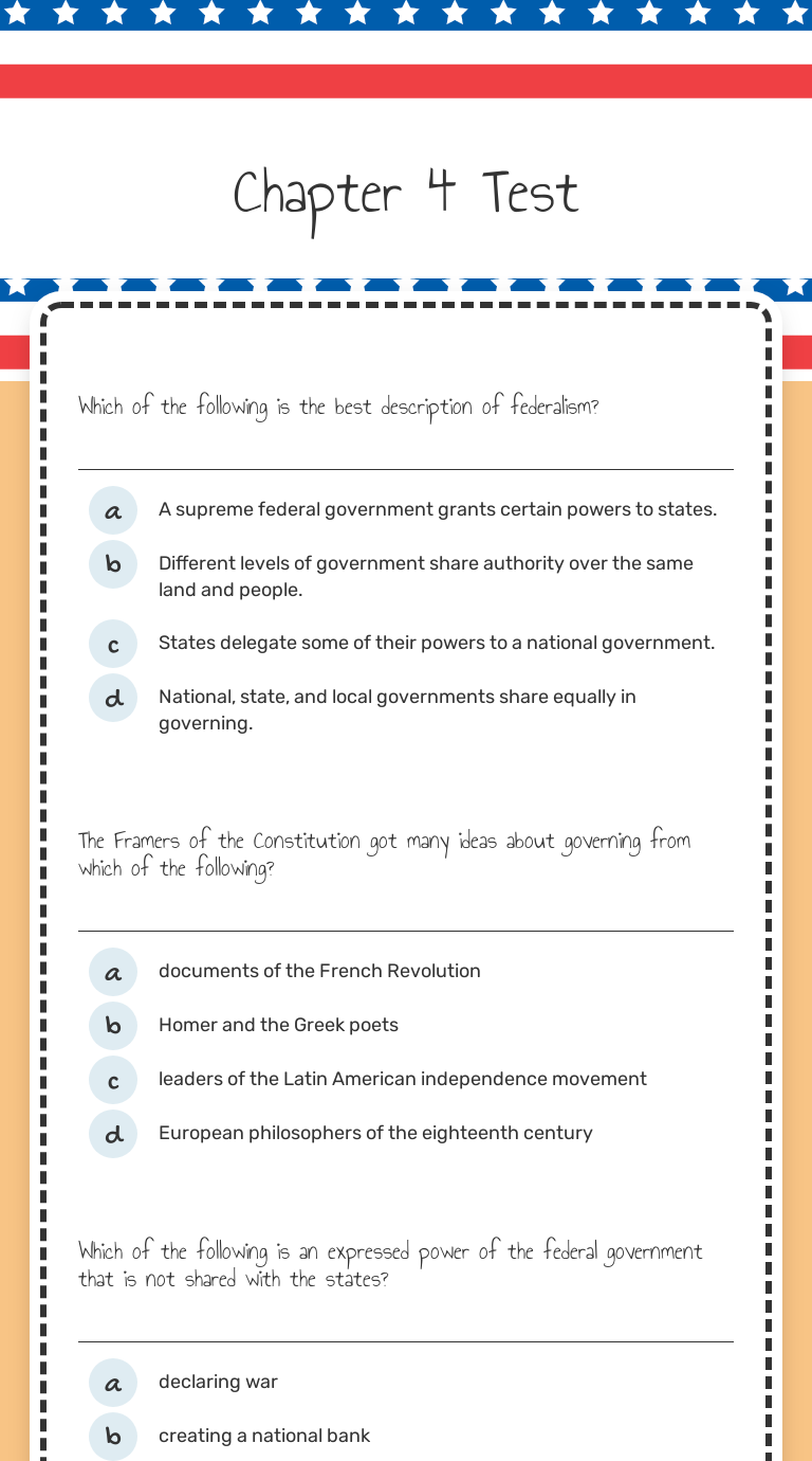 Chapter 4 Test Interactive Worksheet By Justin Nared Wizer me