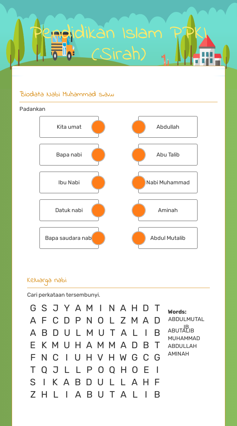 Pendidikan Islam PPKI (Sirah) worksheet preview image