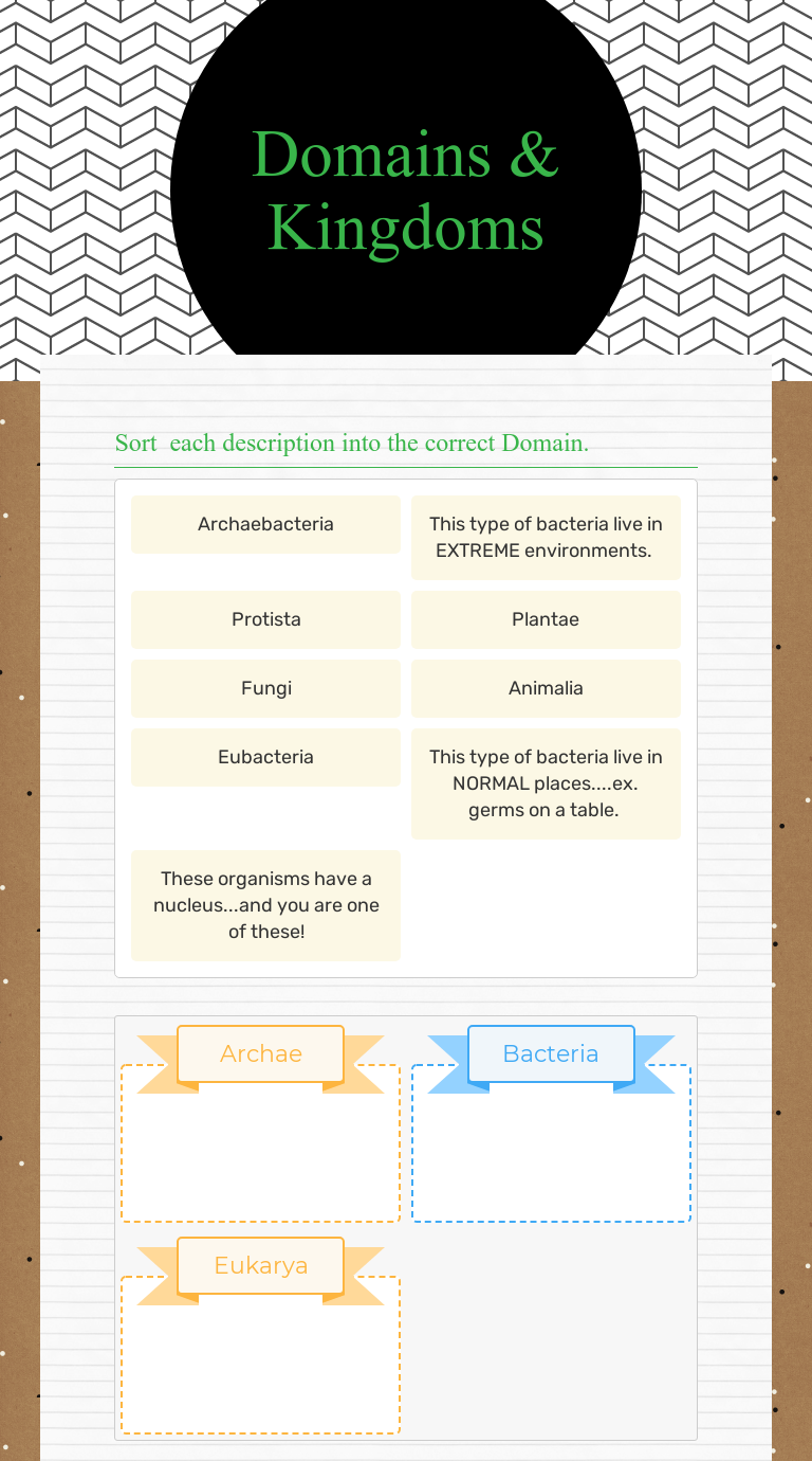 Domains & Kingdoms  Interactive Worksheet by Star Hanchey  Wizer.me With Regard To Domains And Kingdoms Worksheet