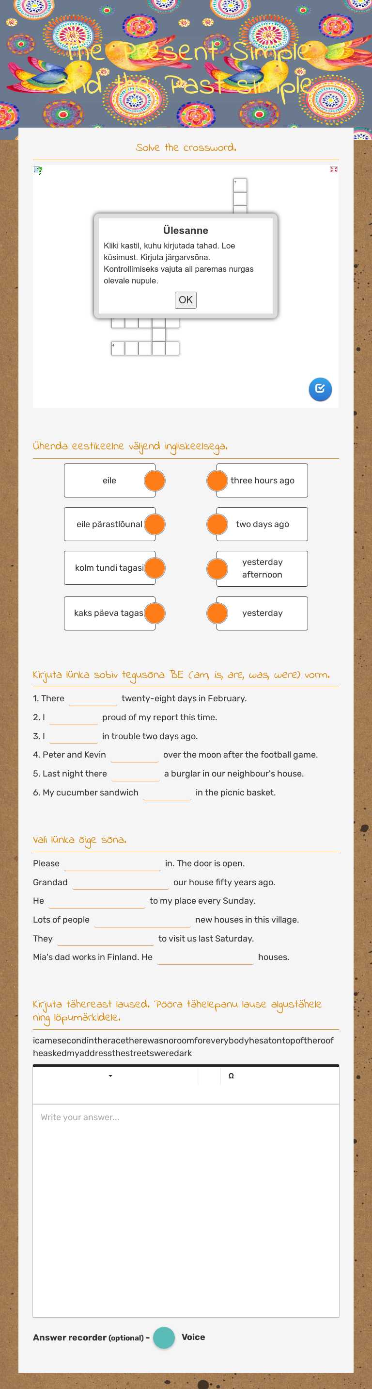 The Present Simple and the Past simple worksheet preview image