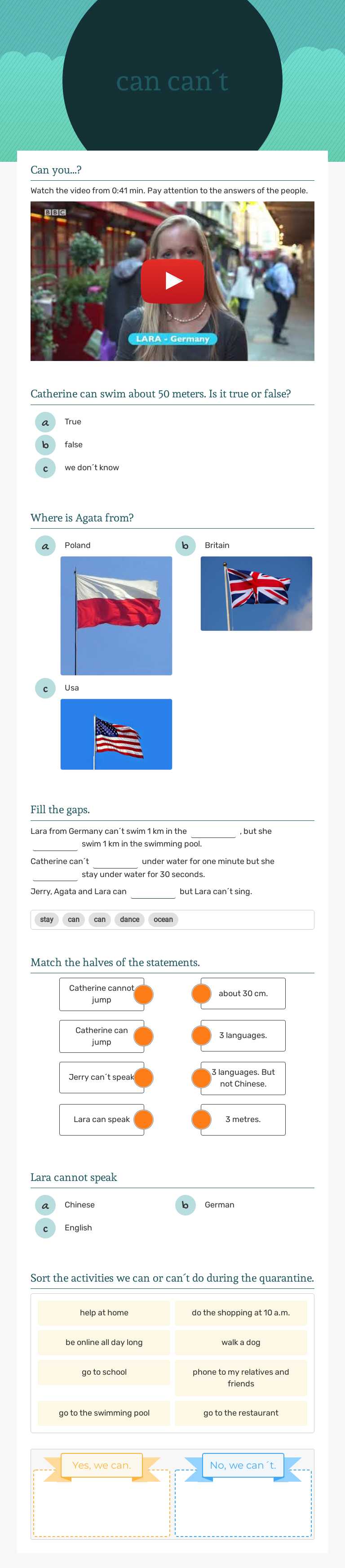 can can´t worksheet preview image