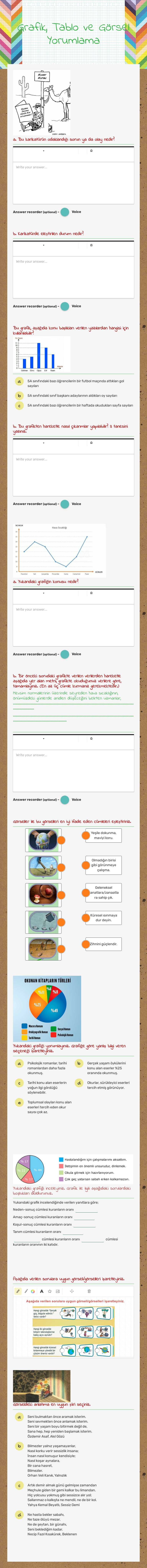 Grafik, Tablo ve Görsel Yorumlama Grade 8 worksheet preview