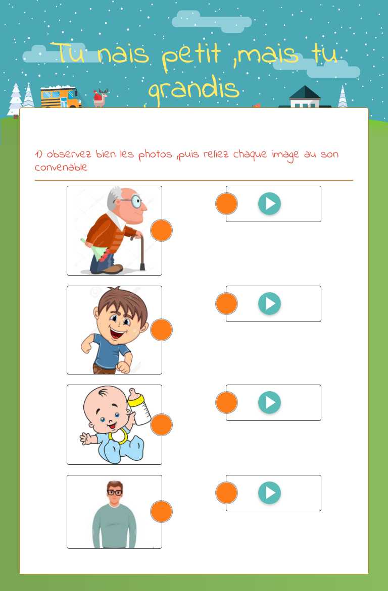 Tu nais petit ,mais tu grandis worksheet preview image