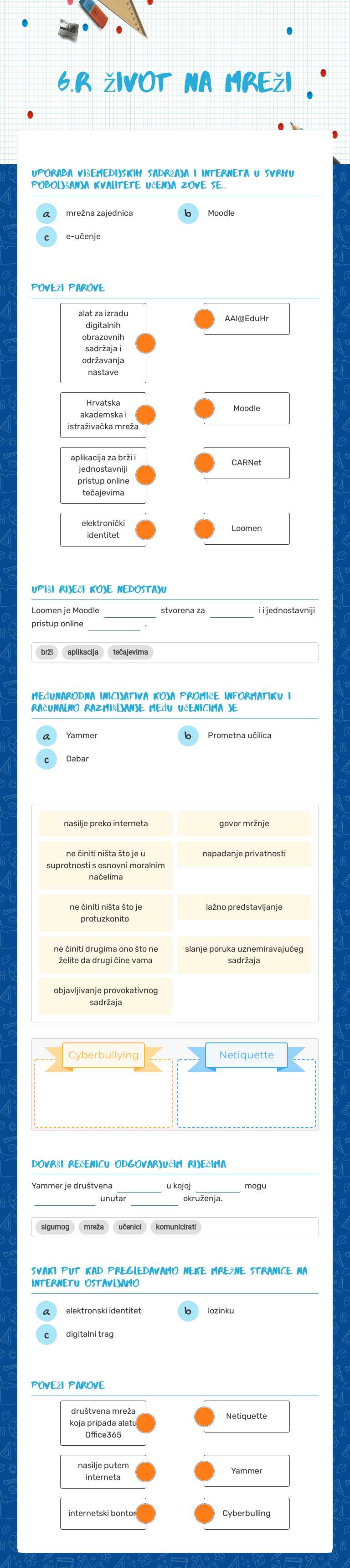 6.r život na mreži worksheet preview image
