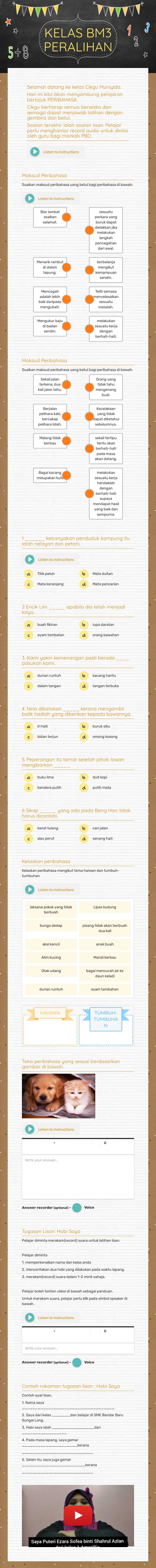 KELAS BM3 PERALIHAN worksheet preview image