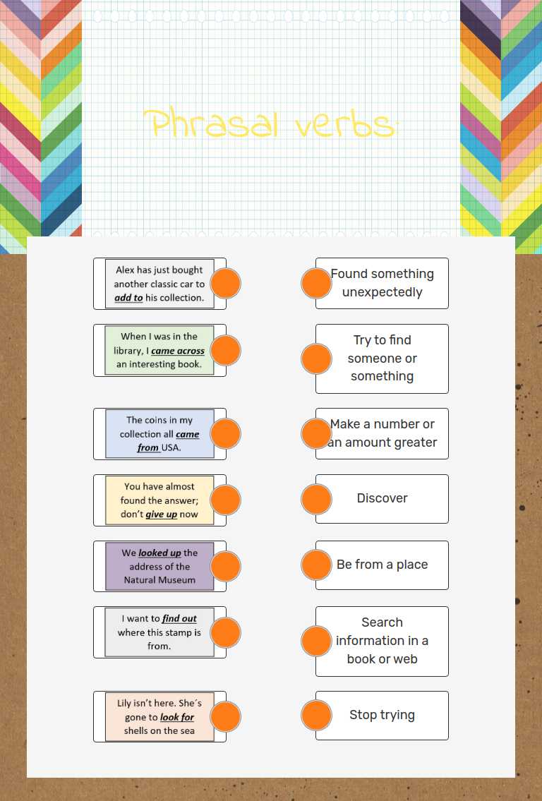 Phrasal verbs: worksheet preview image