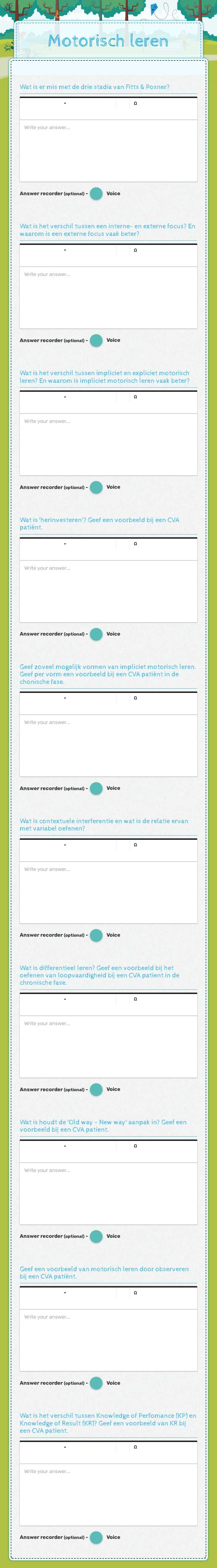 Motorisch leren worksheet preview image