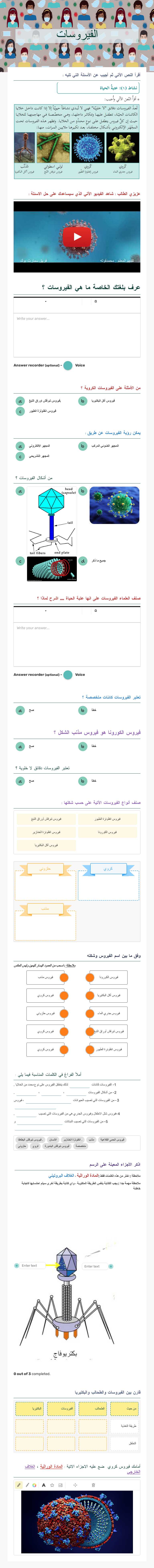 الفيروسات worksheet preview image