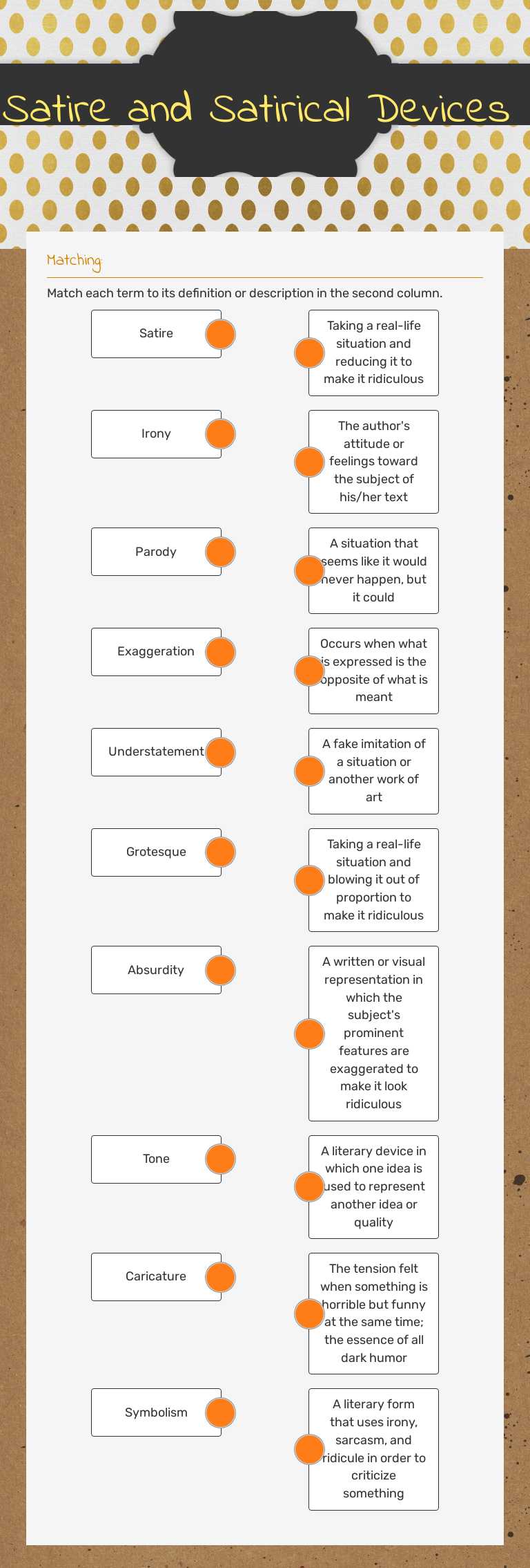 Satire and Satirical Devices worksheet preview image