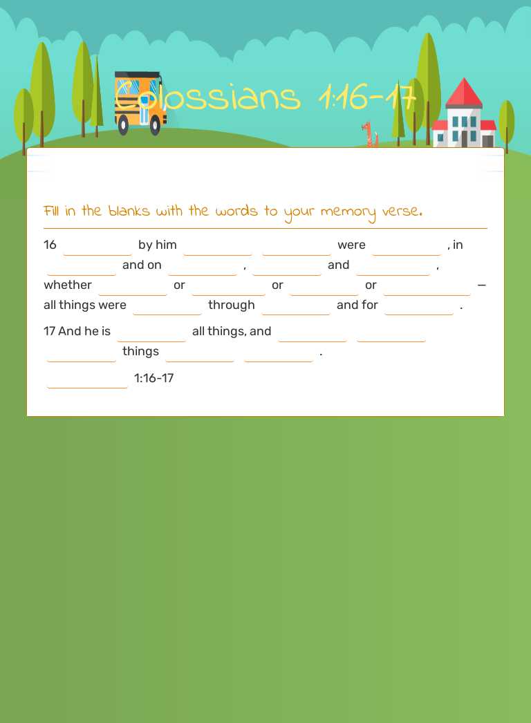 Colossians 1:16-17 worksheet preview image