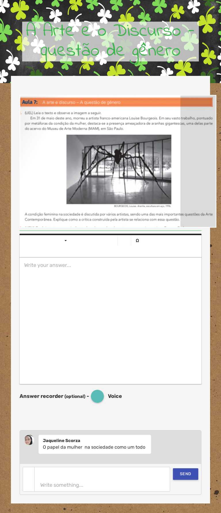 A Arte e o Discurso - questão de gênero worksheet preview image