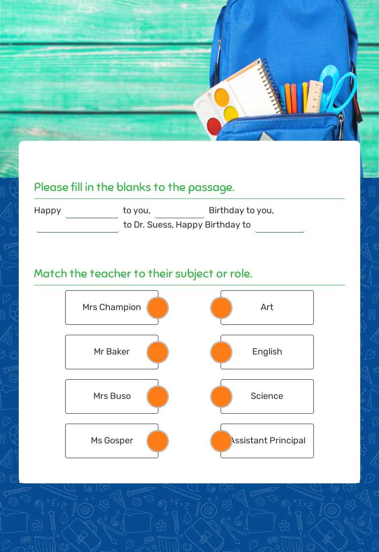 Introduction to Wizer.me 2021 Grade 8 worksheet preview