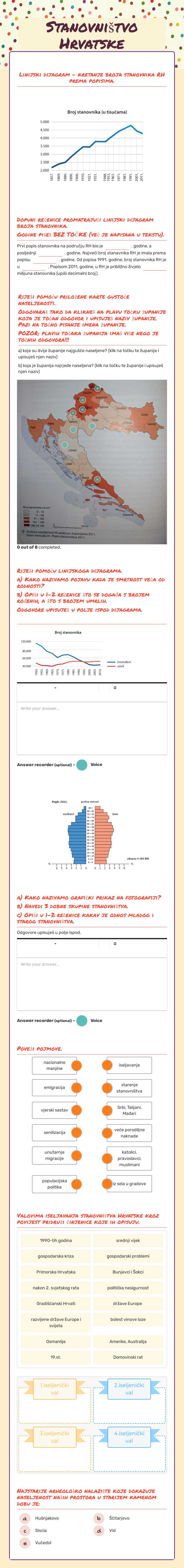 Stanovništvo Hrvatske worksheet preview image
