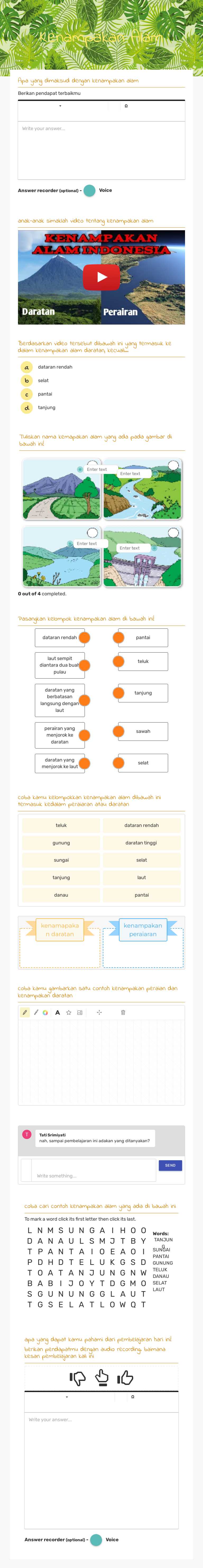 Kenampakan Alam worksheet preview image
