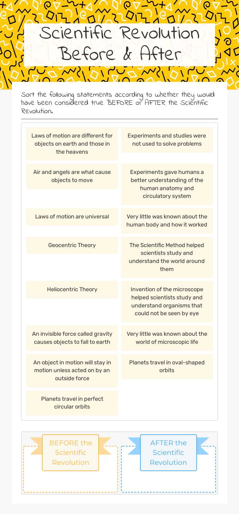 Scientific Revolution Before & After Grade 7 worksheet preview