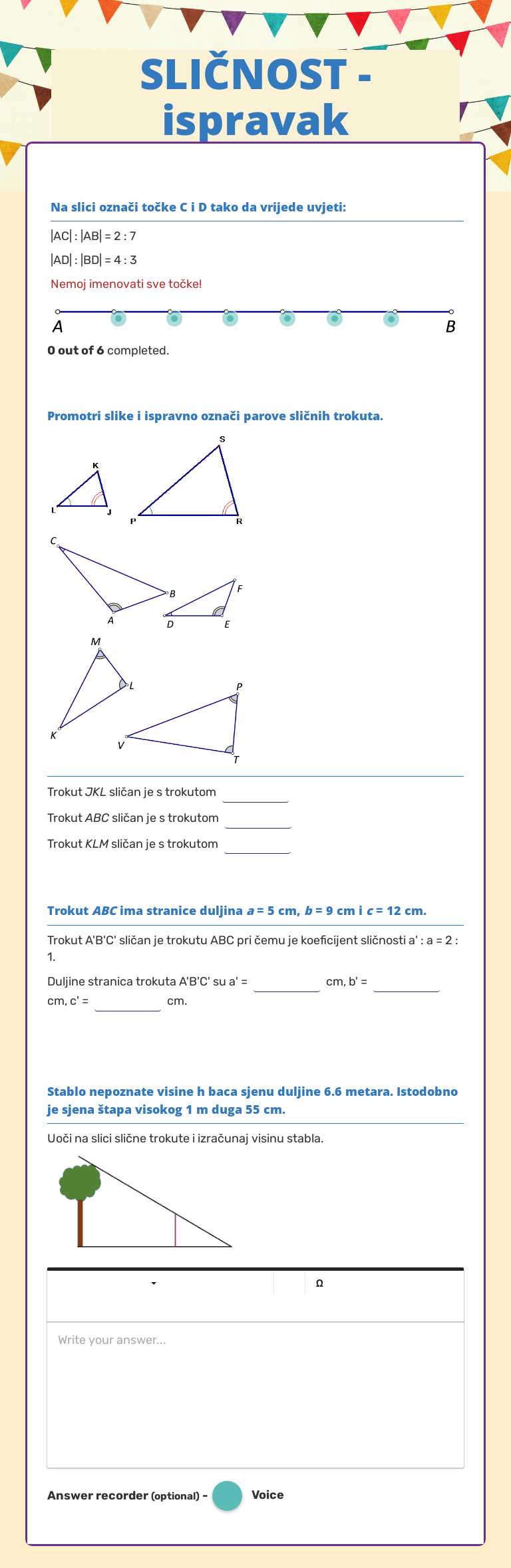 SLIČNOST - ispravak Grade 7 worksheet preview