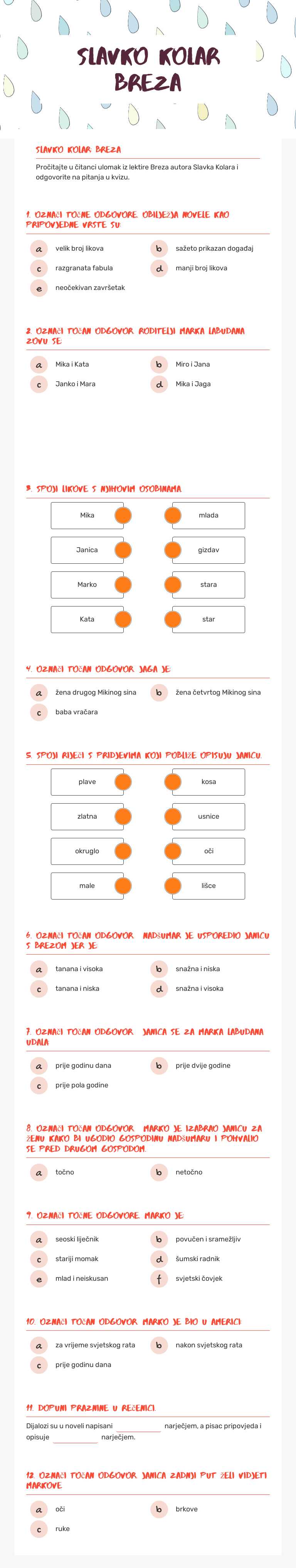slavko kolar breza worksheet preview image