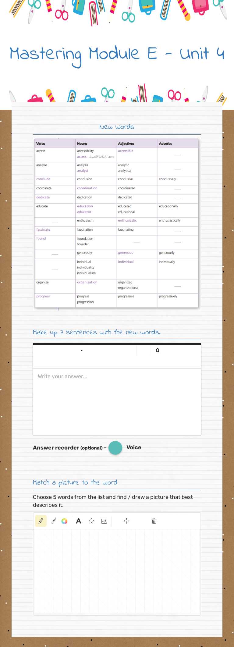 Mastering Module E - Unit 4 worksheet preview image
