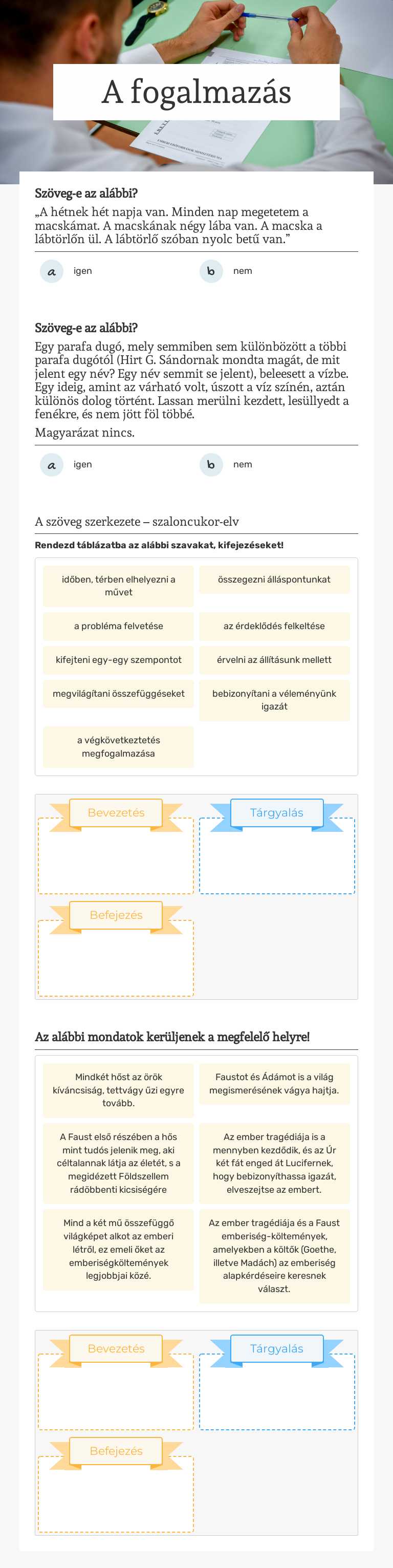 A fogalmazás worksheet preview image