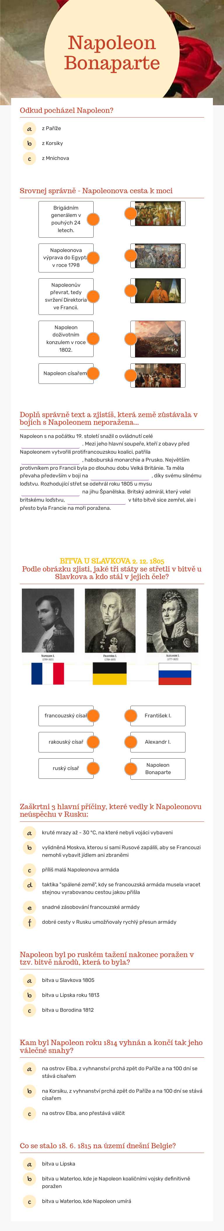 Napoleon Bonaparte worksheet preview image