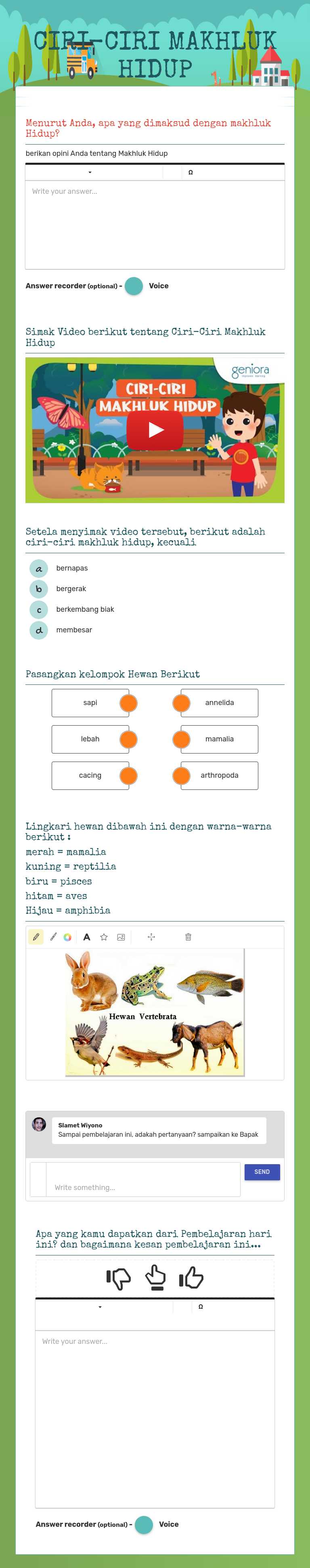 CIRI-CIRI MAKHLUK HIDUP worksheet preview image