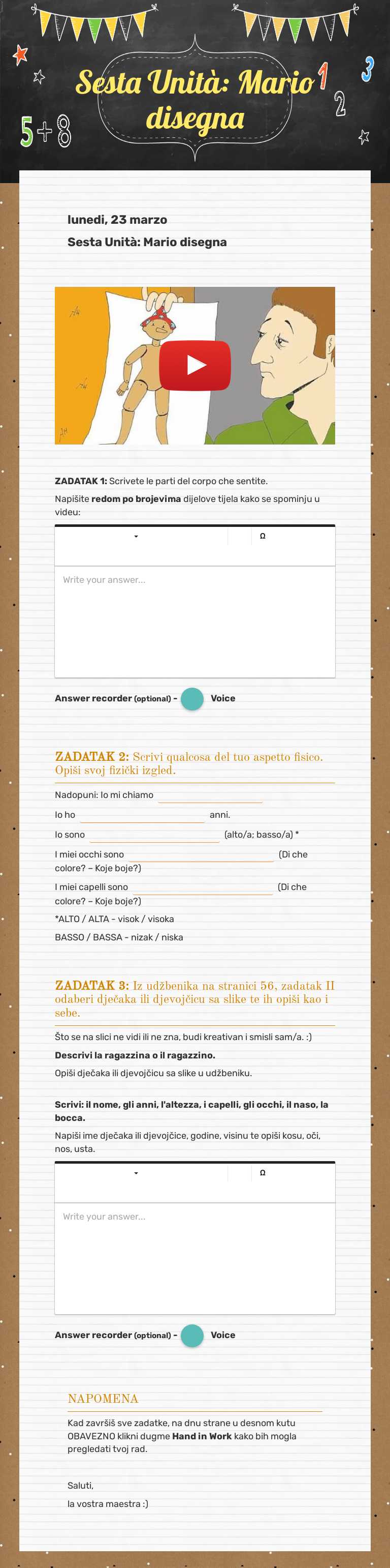 Sesta Unità: Mario disegna worksheet preview image