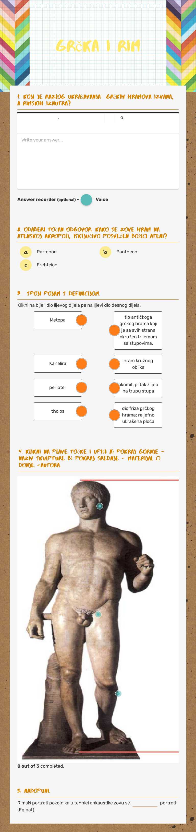 Grčka i rim Other worksheet preview