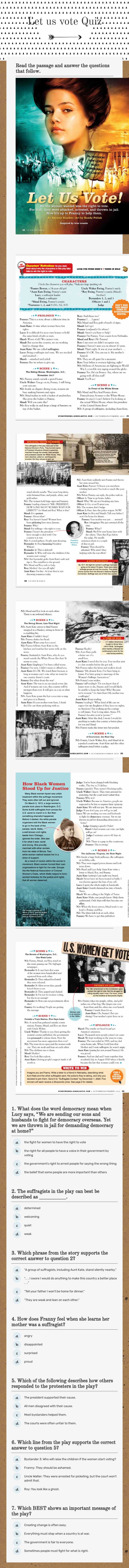 Let us vote Quiz worksheet preview image