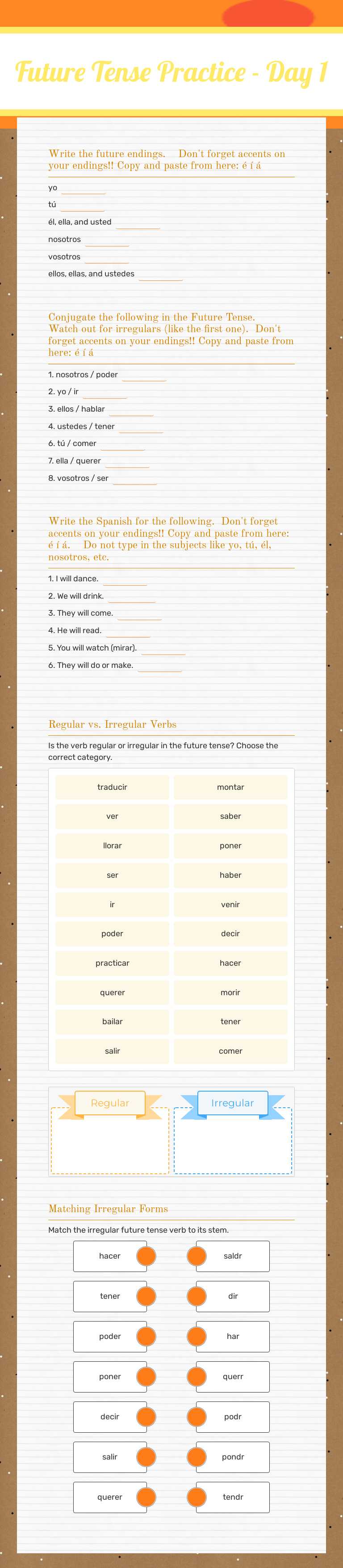 Future Tense
Practice - Day 1 worksheet preview image