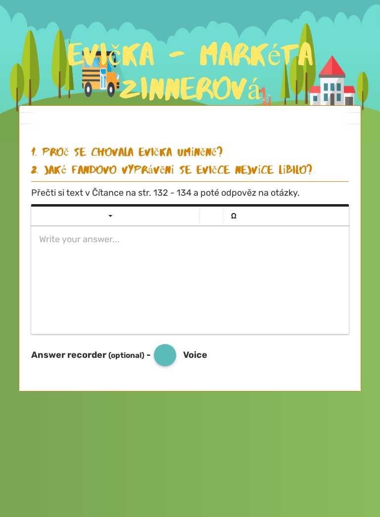 Evička - Markéta Zinnerová Grade 5 worksheet preview