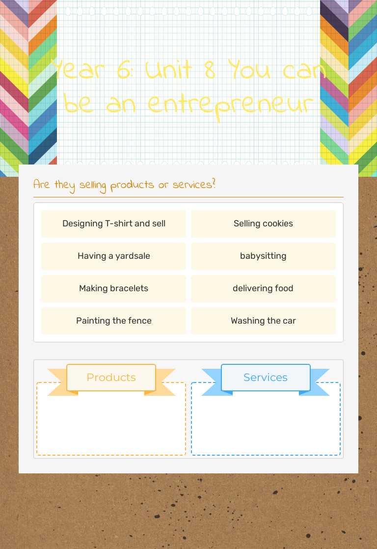 Year 6: Unit 8
You can be an entrepreneur worksheet preview image