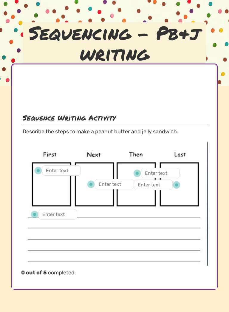 Sequencing - Pb&j writing worksheet preview image